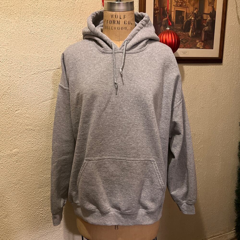 Men's Gildan Heavy Blend Gray Pullover Fleece Hoodie Size XL - Picture 3 of 10